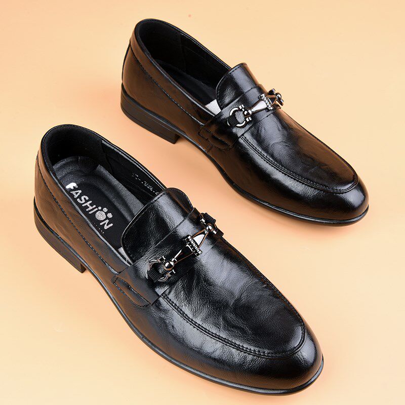 轻便皮鞋男款2024新款无鞋带软底软皮黑色一脚蹬休闲英伦豆豆鞋男,淘宝优惠券,粉丝福利购,淘宝优惠卷