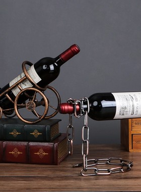 客厅红酒架摆件家用铁艺酒瓶展示架欧式创意家居酒柜W装饰品小摆