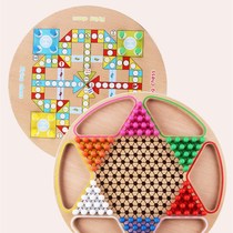 Jumping Checkers Adults Flying Chess children Puzzle Toys Five-Child Chess Two-in-one O Multifunction Chess Grand Primary School