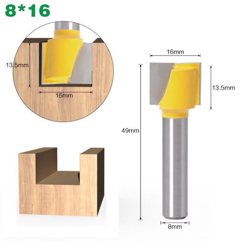 推荐16-25mm Surface Planing Bottom Cleaning Router Bit 8mm S - 图1