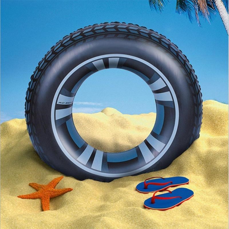 PVC Inflatable Floating Row Swimming Ring Tires Shaped Float - 图1