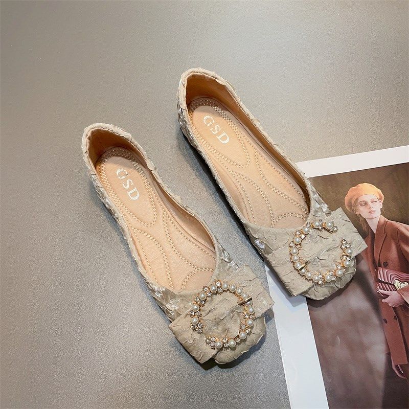 法式平底平跟单鞋女2024u年新款浅口方头温柔鞋子女瓢鞋软底豆豆,淘宝优惠券,粉丝福利购,淘宝优惠卷