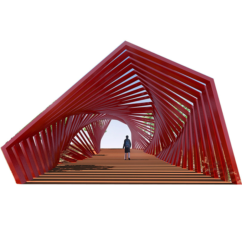 定制不锈钢大树形铁艺廊架异型长廊钢结构凉亭耐候钢景观雕塑定制