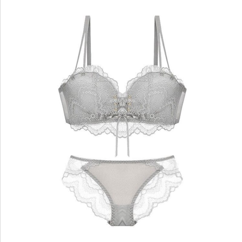 推荐Concise Bra Set Girls Sexy Lingerie Set Cross Strap - 图1