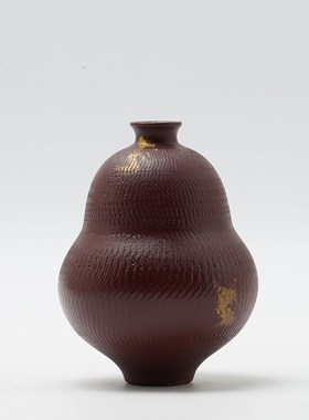 新中式红色陶瓷小摆件家居客厅玄关酒柜展示软装瓷器插花花器摆设