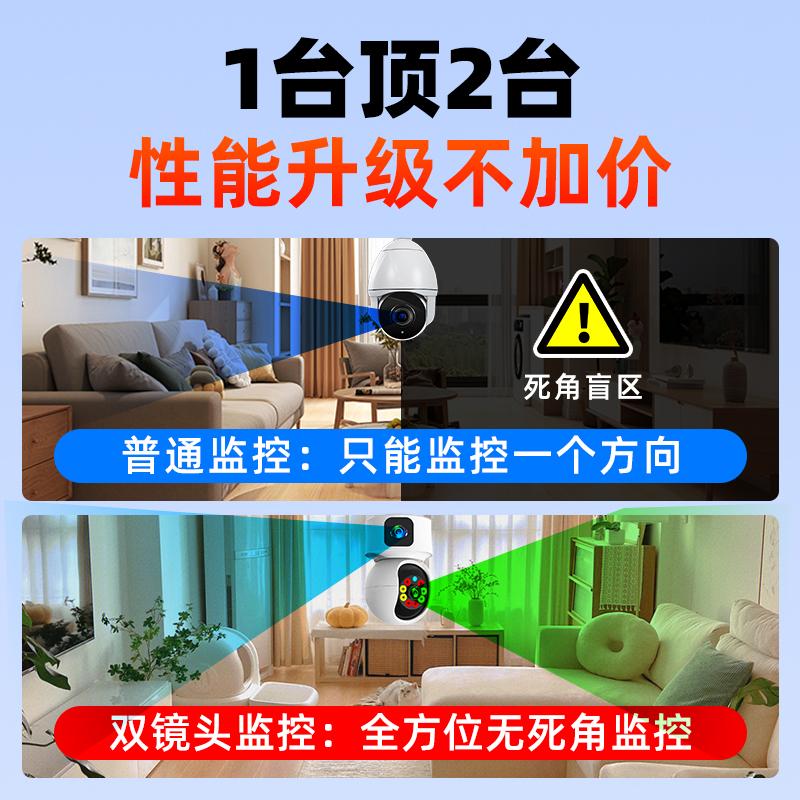 5Gwifi度连无线家用死角无摄像头360远程高清监视器室内摄影 - 图1