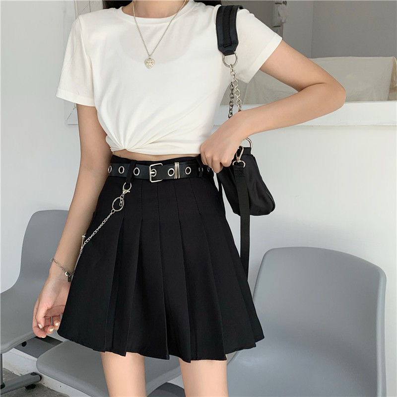 HR Summer Skirmt Woman y2k Pleated SkirB telt Korean Yigh - 图1