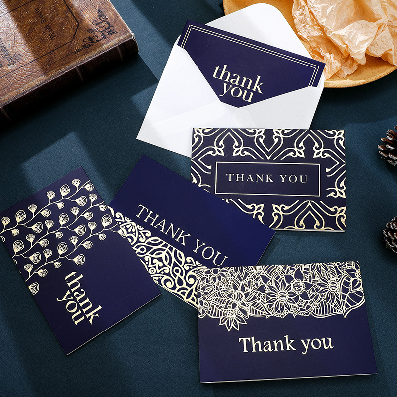 速发thankyou卡片 thank you card blue business gratitude card - 图1