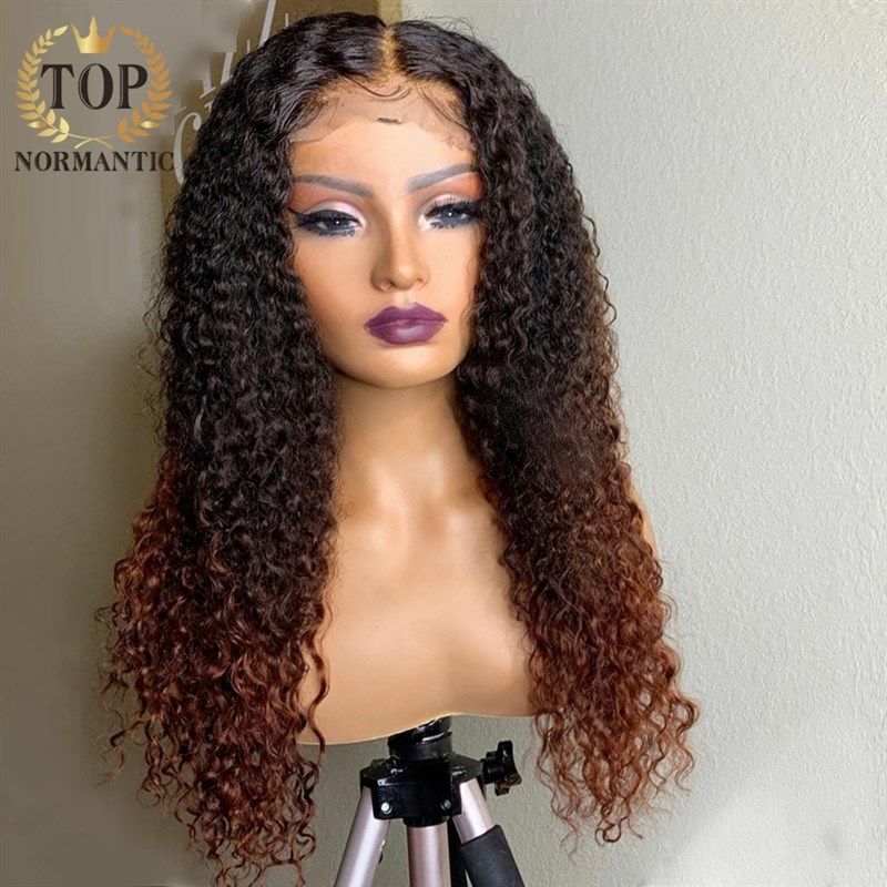 Topnormantic Ombre Brown Color ReDmy Human Hair 13x6 Lace Fr-图0