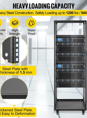 现货VEVOR 4 Post lOpen Frame Server Rack 25 U Design Cold-Ro