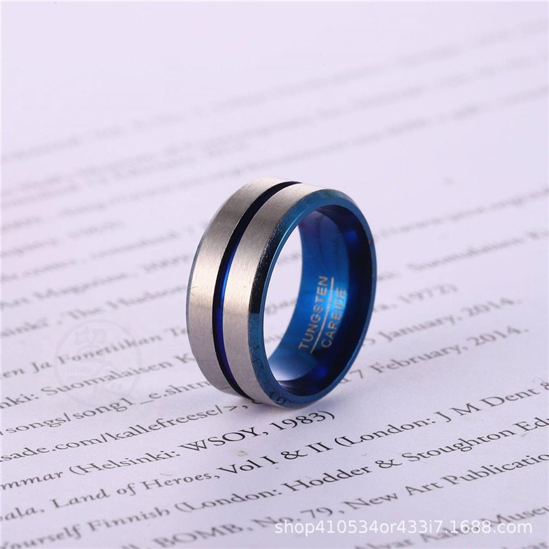 速发-Ring Men's Simple Titanium Steel Jewelry Stainless Stee-图3