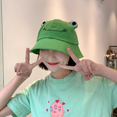 网红Fashion Frog Bucket Hat for Women Summer Autumn Plain Wo - 图1