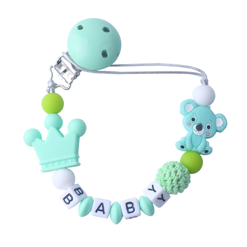 Personalized jName Hande dmaSilicone Pacifier Chains Safe Te - 图0