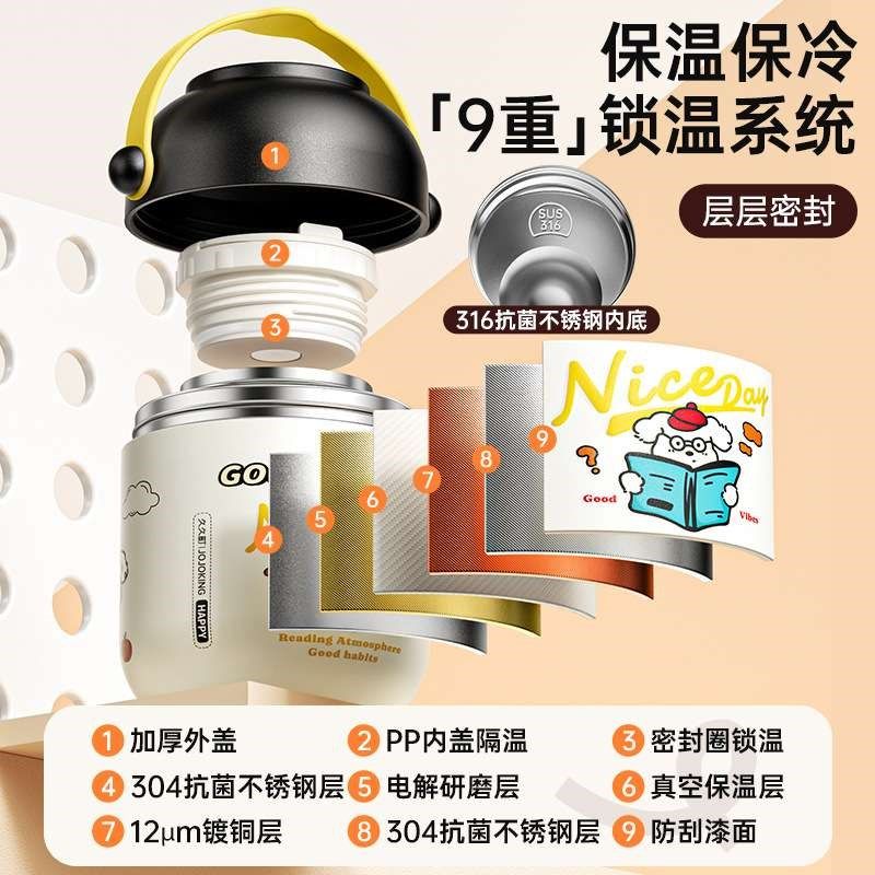 上班族早餐粥杯豆浆杯家用便携外带牛奶杯燕麦杯子带盖勺汤杯,淘宝优惠券,粉丝福利购,淘宝优惠卷