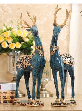 情侣鹿欧式房间卧室酒柜客厅装饰A品摆件家居创意结婚礼物招财装
