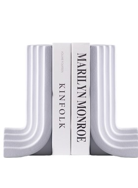 北欧家居饰品摆件样板房装饰建筑书挡摆设书房书柜书桌面白色书靠