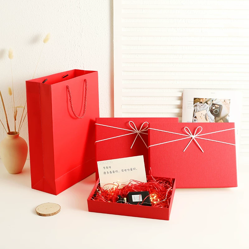 [Быстрая отправка Gift Box с сеткой ветра 0.5 hipster большая упаковочная коробка красная]