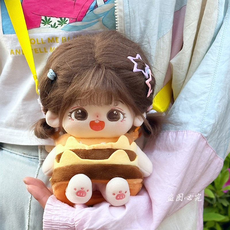 20cm30cm棉花娃娃外出个性汉堡包娃娃单件背包T可爱男女娃衣换装 - 图1