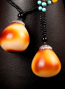 佛心果吊坠成品金包玉老果手把件彩色果释迦菩提汽车挂件项链超大