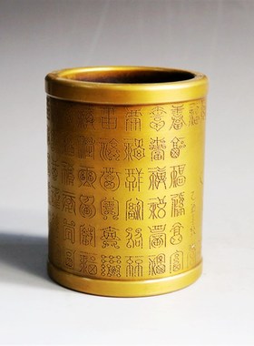 铜笔筒 纯铜 百福图笔筒 精w品笔筒摆件 仿古做旧 工艺品 中国风