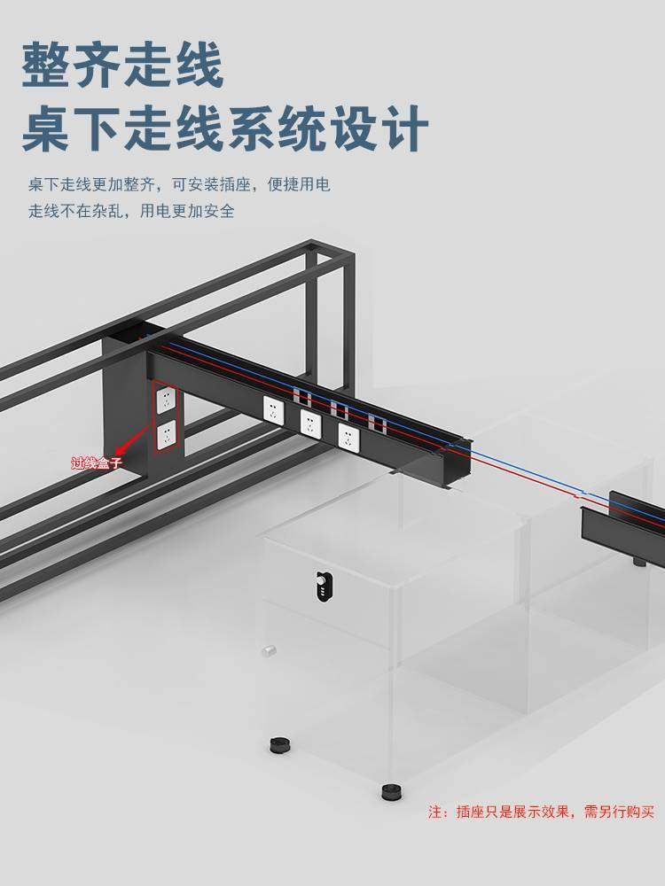 职员办公桌椅双人组合简约现代员工位电脑N桌隔断屏风卡座四人位