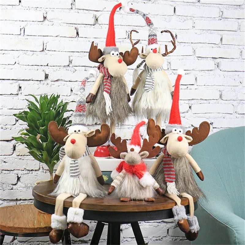 Christmas Large Standing Elk Doll Navidad Figurine Ornaments - 图0