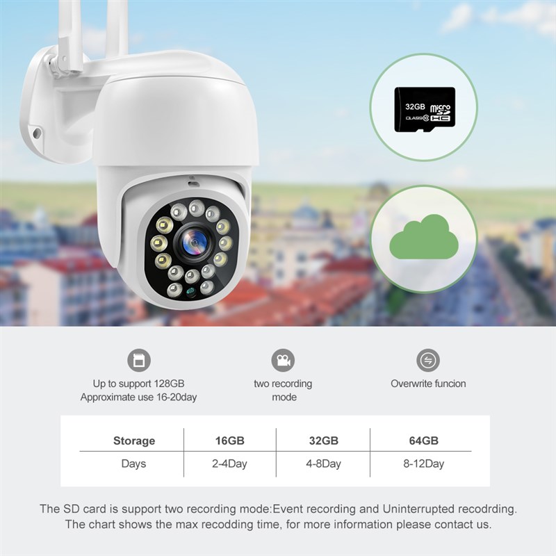 速发5MP IP WiFi 1080P PTZ CCTV Security Protection Outdoor A - 图3