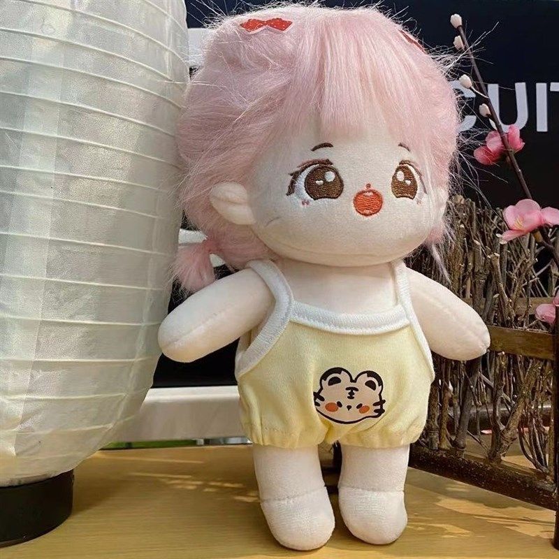 毛绒玩具棉花娃娃缺m牙吧10cm厘米娃衣玩偶公仔换装无属性衣服