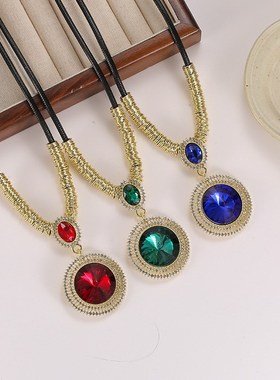 钛钢项链  新款时尚m饰品长款项链CD字母黑色方牌吊坠毛衣链 DN04