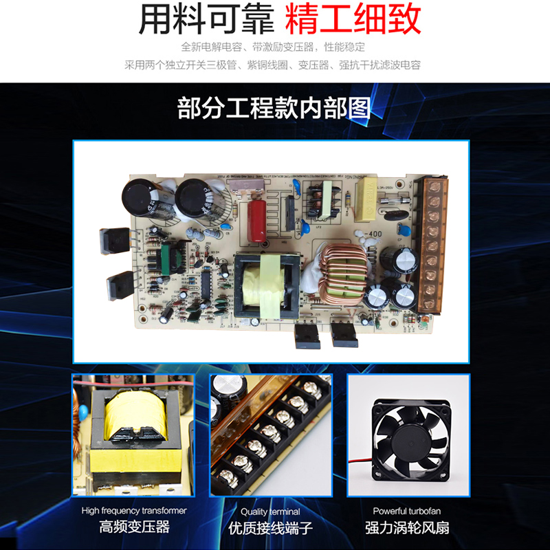 220V转24V开关电源12V灯带直流led变压器5V2A5A10A15A20A监控电源-图2