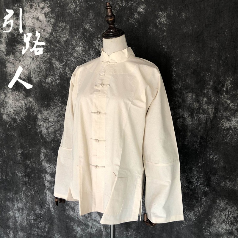 传统大襟丧服男士孝衣孝子服纯棉盘扣出殡丧服黄白孝服白事用用品 - 图0