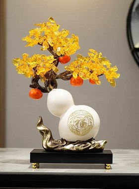 新中式葫芦摆件客厅招财发财树入门玄关电视柜酒柜装饰办公室装饰