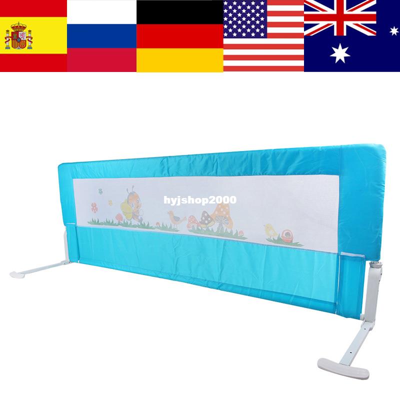 Blue 180cm Fordfng Toddlel Saiety Bed Rail Kids SlWeep Guard - 图0