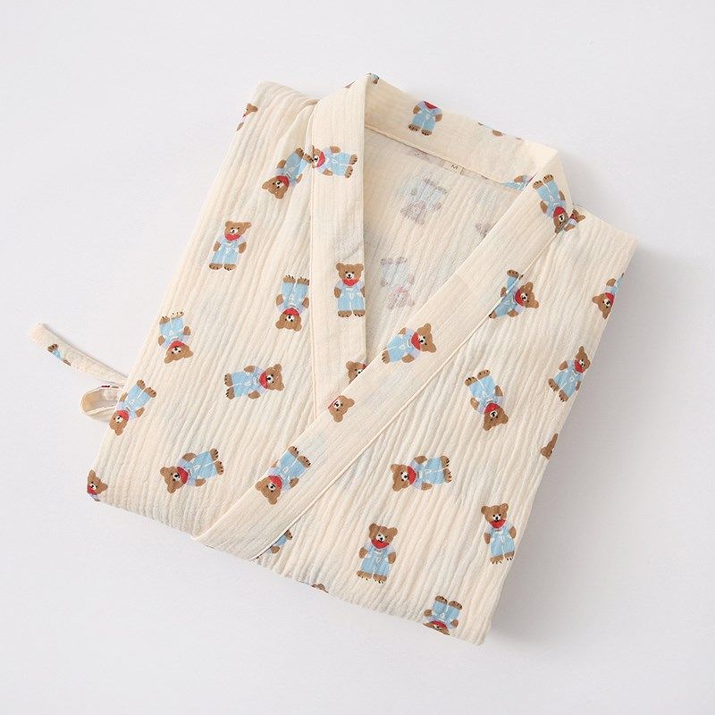 春夏和服睡裙女长袖全棉纱布睡袍睡衣春秋绉纱浴衣日系家居服浴袍,淘宝优惠券,粉丝福利购,淘宝优惠卷