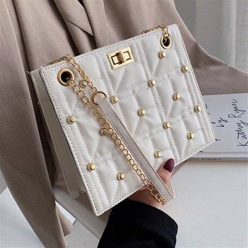 单肩包女大包包2021新款潮韩版斜挎包铆钉链条包大容量转锁包,淘宝优惠券,粉丝福利购,淘宝优惠卷