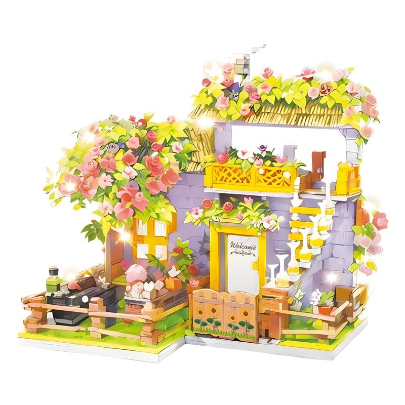 唯乐6027摆件模型儿童女孩拼搭组装中国积木玩具礼品月光树屋,淘宝优惠券,粉丝福利购,淘宝优惠卷