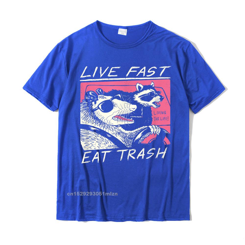 Live Fast! Eat Trash! T-Shirt Design T Shirts Camisas Hombre - 图0