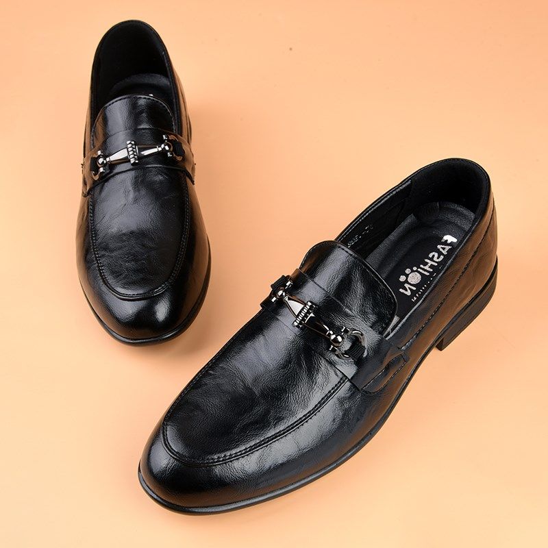 轻便皮鞋男款2024新款无鞋带软底软皮黑色一脚蹬休闲英伦豆豆鞋男,淘宝优惠券,粉丝福利购,淘宝优惠卷