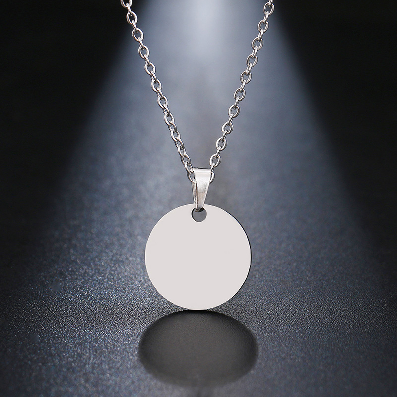 DOTIFICStainless Steel Necklace Round  ircle PendontX For Wa - 图3