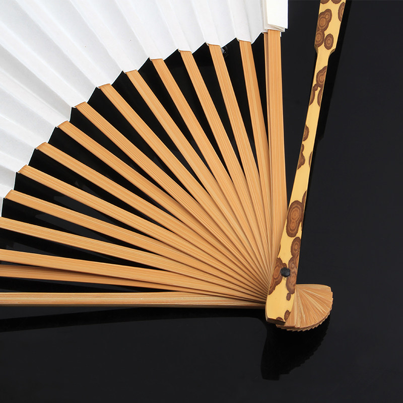 精品95寸湘妃竹折扇梅妃竹文玩扇子苏工扇面手工斑竹扇骨送礼盒