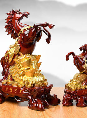 马到成功摆件玄关书房酒柜电视柜书柜红木家具搭配摆件客厅送礼品