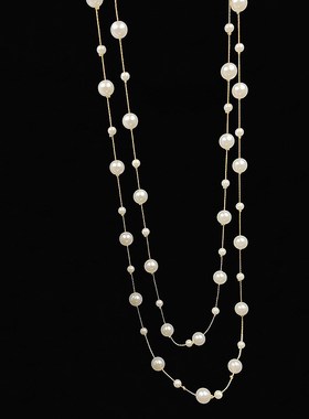 秋冬毛衣链高领吊坠项链韩版轻奢小众高级感长款搭配打底衫配饰潮