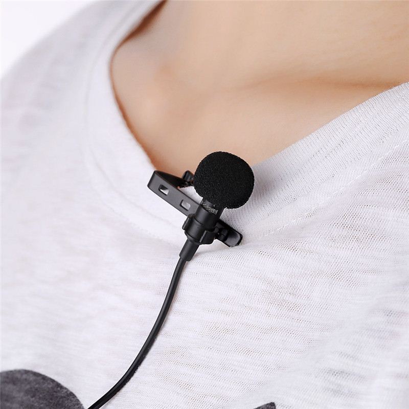 极速Portable Clip-on Lapel Lavalier Microphone 3.5mm Jack Ha - 图1