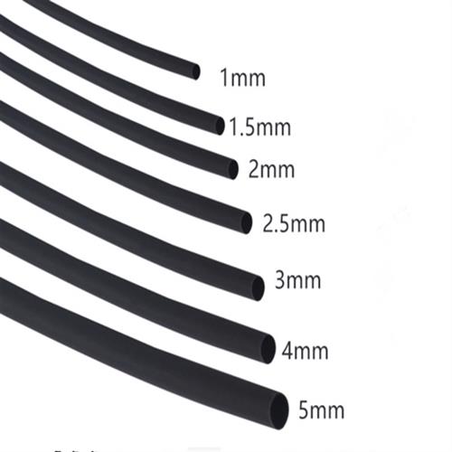 包邮 热缩管 绝缘套管1.0MM-50MM黑色环保热缩套V管 塑料伸收缩管 - 图0
