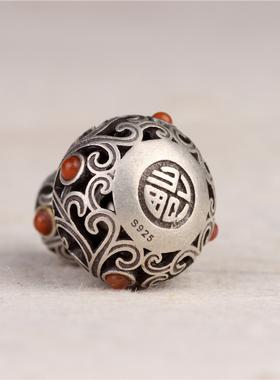 纯银可打开镂空小葫芦香囊复古个性项链吊坠手机钥匙挂件男女