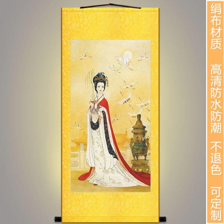 推荐文成公主像 松赞干布王后 中式复古装饰画绢布挂画卷轴画画可 - 图0