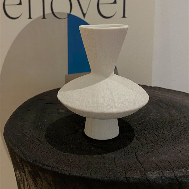 侘寂风迷你花器白色石纹陶瓷插花瓶小号家居民宿软装艺术书房摆件,淘宝优惠券,粉丝福利购,淘宝优惠卷