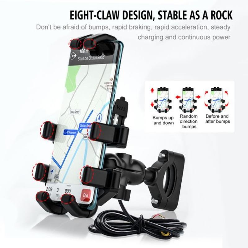 Motorcycle Ocjtopus Mobile Phone Holder Aluminum Alloy Navig-图1