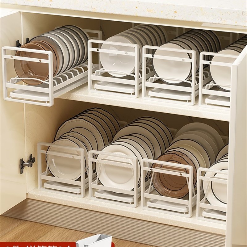 新品installation free bowl and plate storage rack, kitchen s - 图0