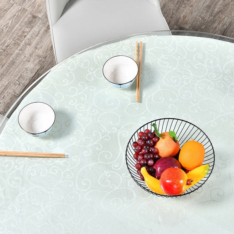 餐桌玻璃台面钢化家用转盘定做方形实木大桌子酒店茶几片圆桌玻璃 - 图0